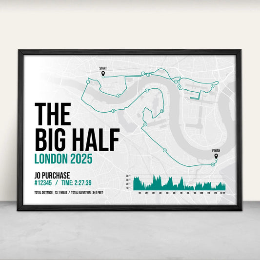 The Big Half London Half Marathon Art Print in green from Purest Green Prints.