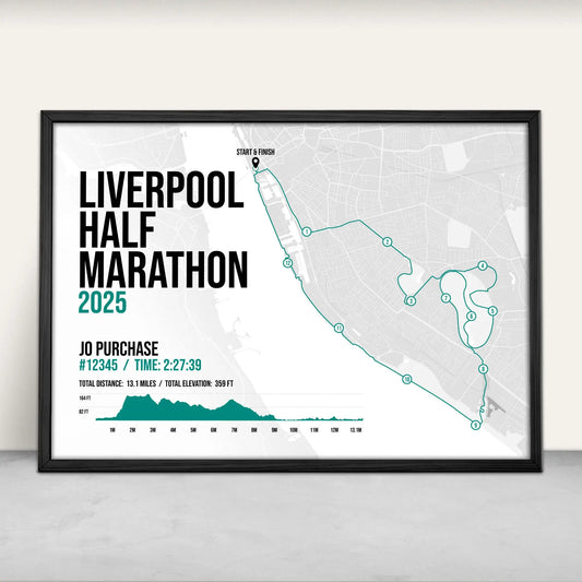 Liverpool Half Marathon (March) Personalised Art Print