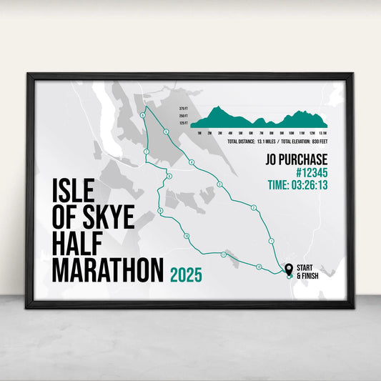 Personalised Isle of Skye Half Marathon Print in green from Purest Green Prints