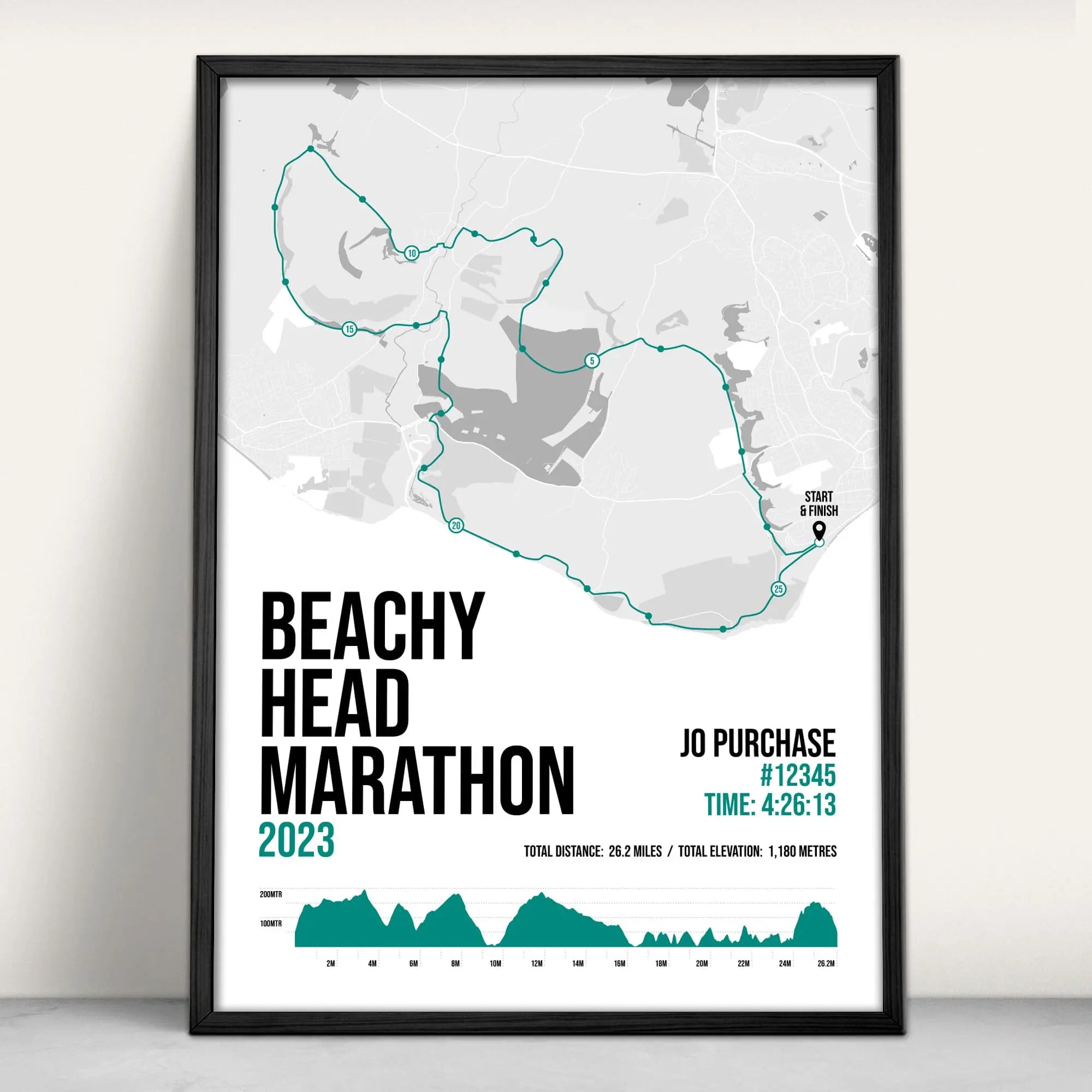 Beachy Head Marathon Oct Personalised Art Print Purest Green Prints beachy-head-marathon-oct-personalised-art-print-purest-green-prints