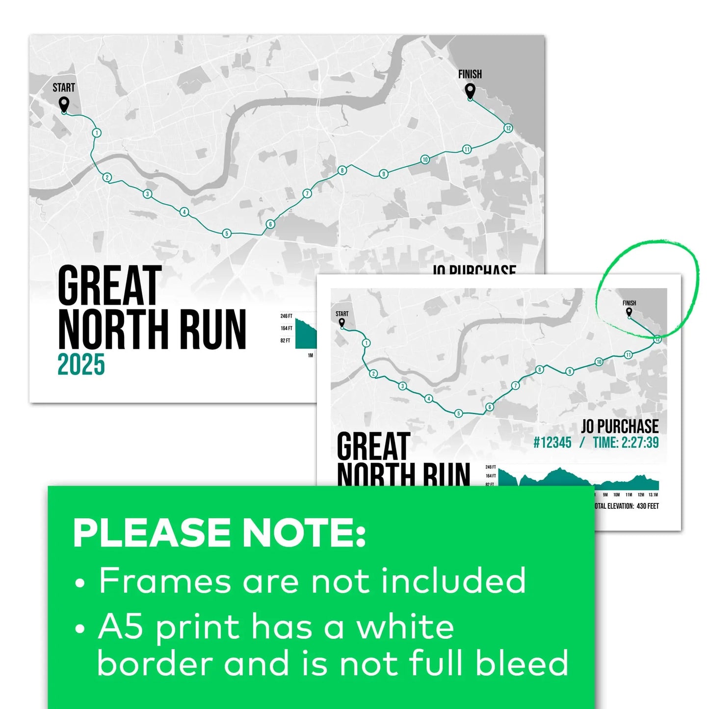 A5 print comes with a white border and is not full bleed