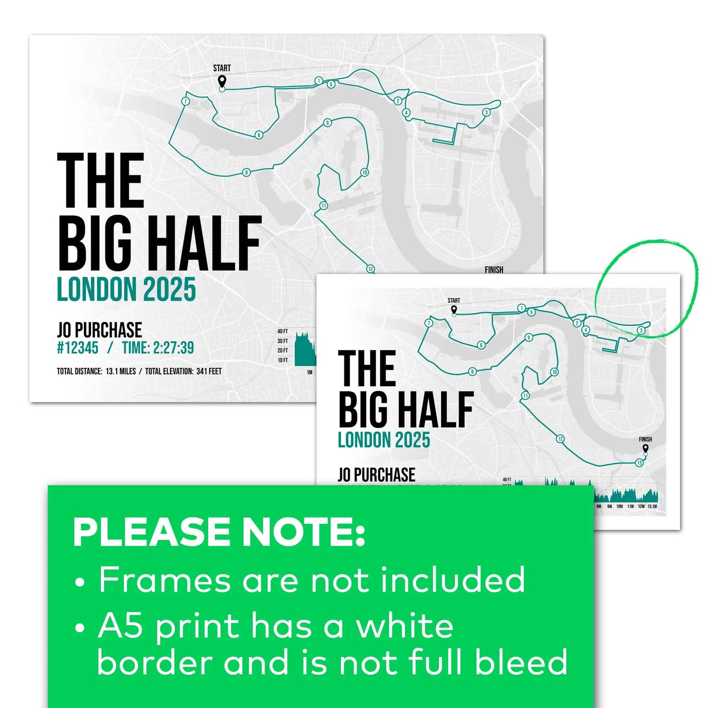 A5 print comes with a white border and is not full bleed