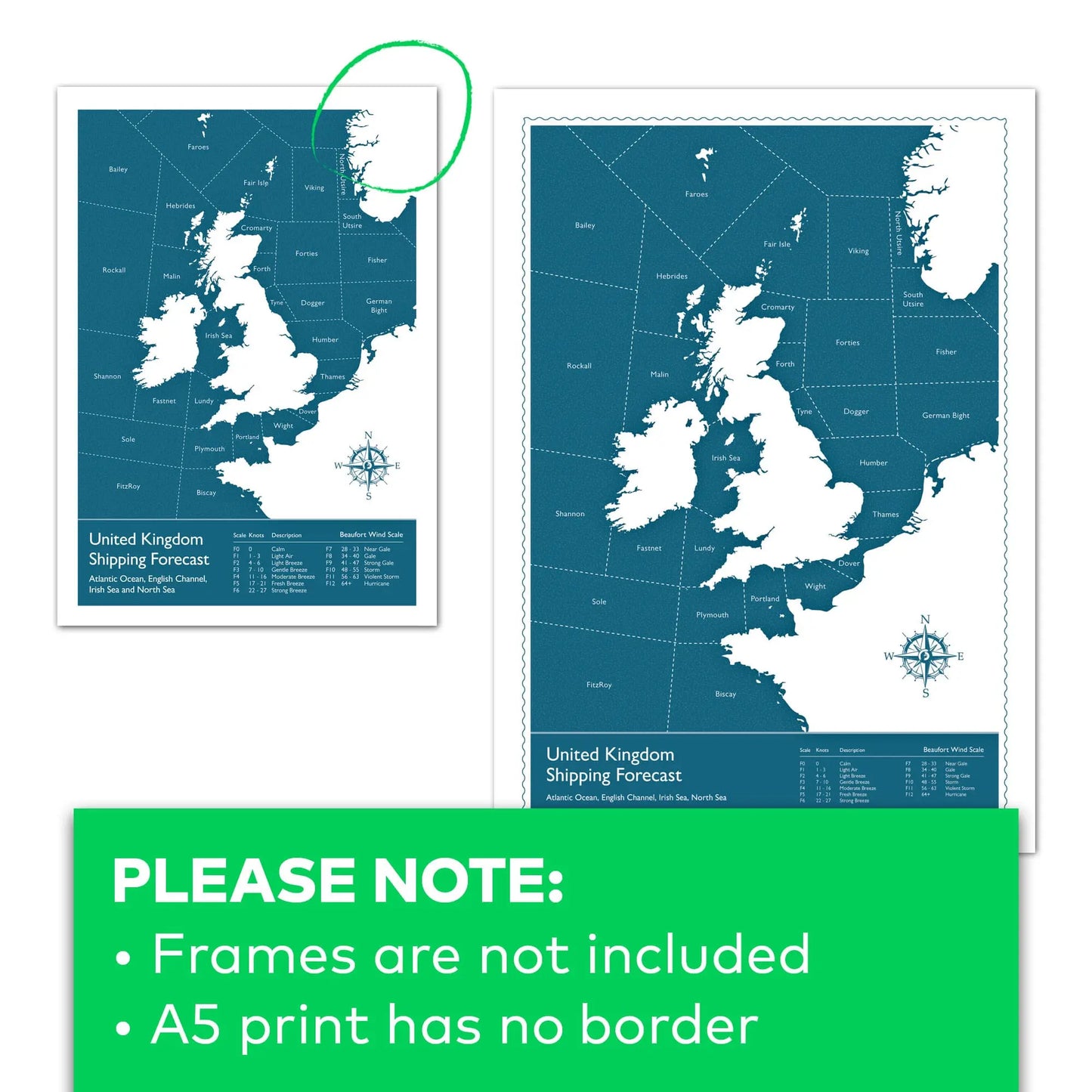 The Shipping Forecast Map Print