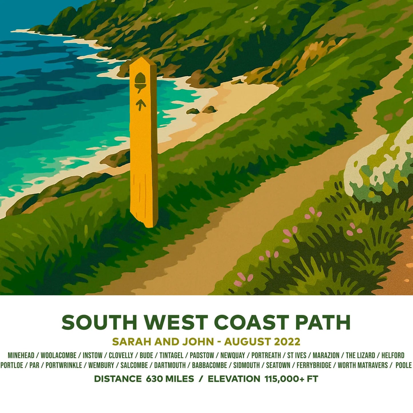 Closeup of print showing personalised detailing