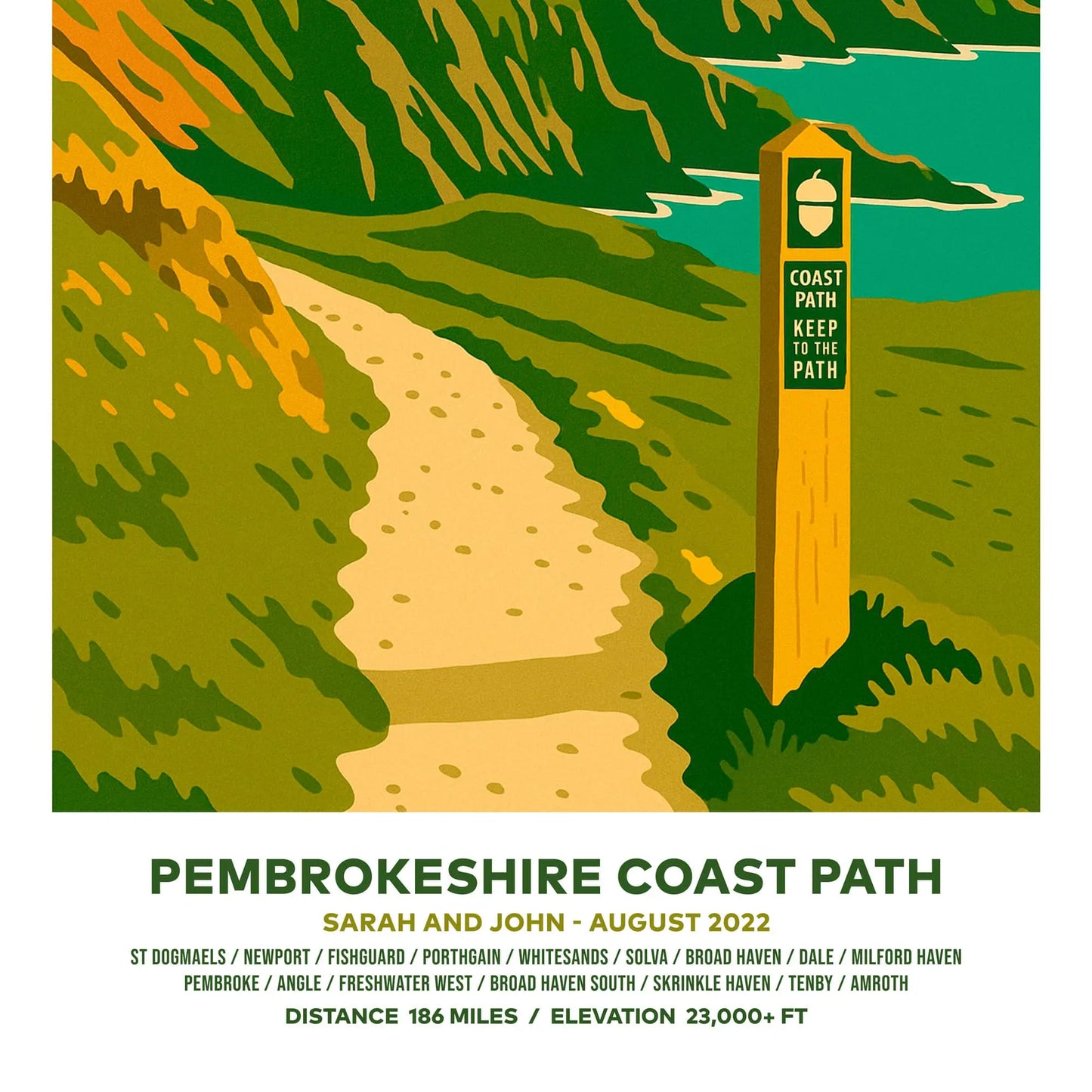 Closeup showing wording on print