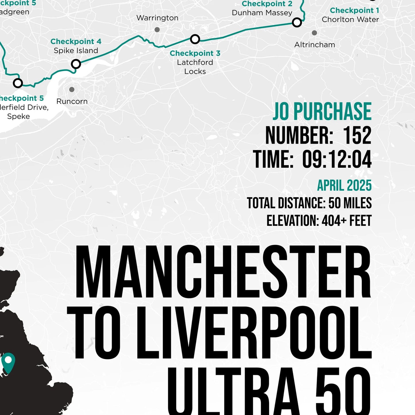 Closeup showing personalised detail on print