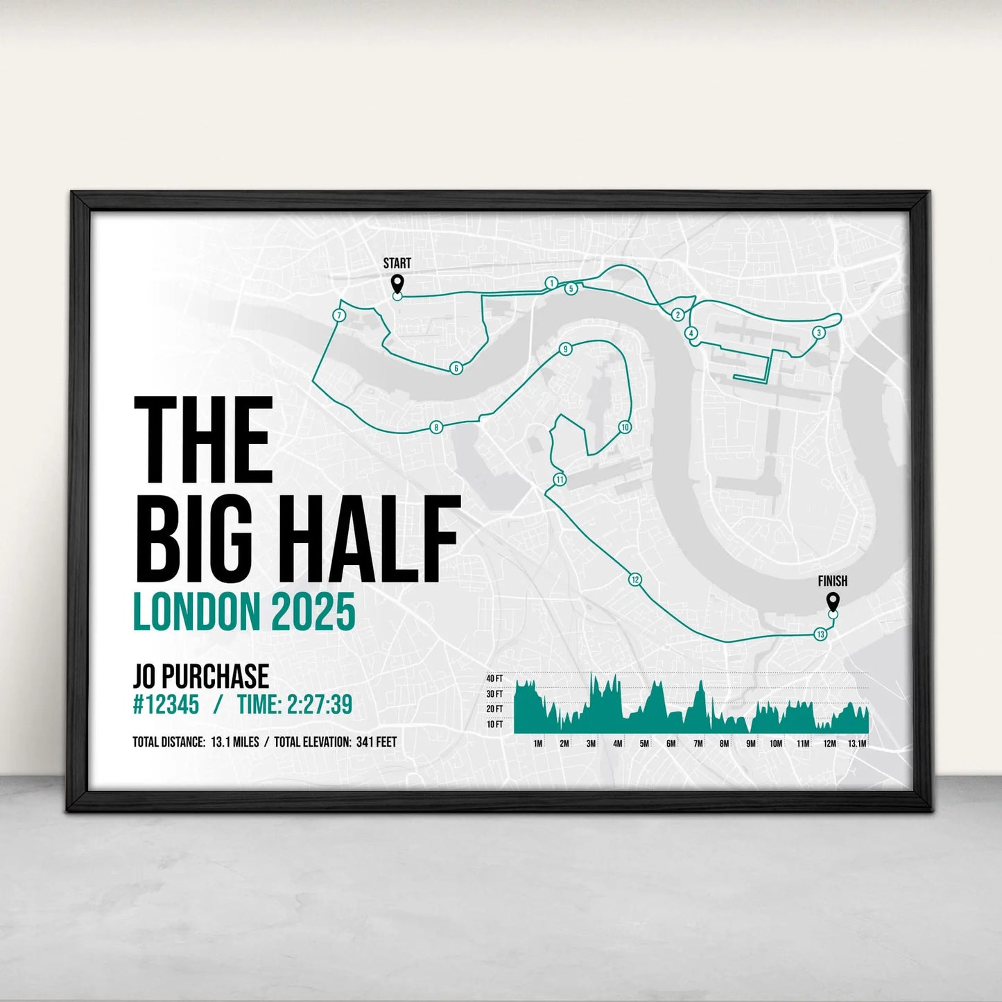 The Big Half London Half Marathon Art Print in green from Purest Green Prints.