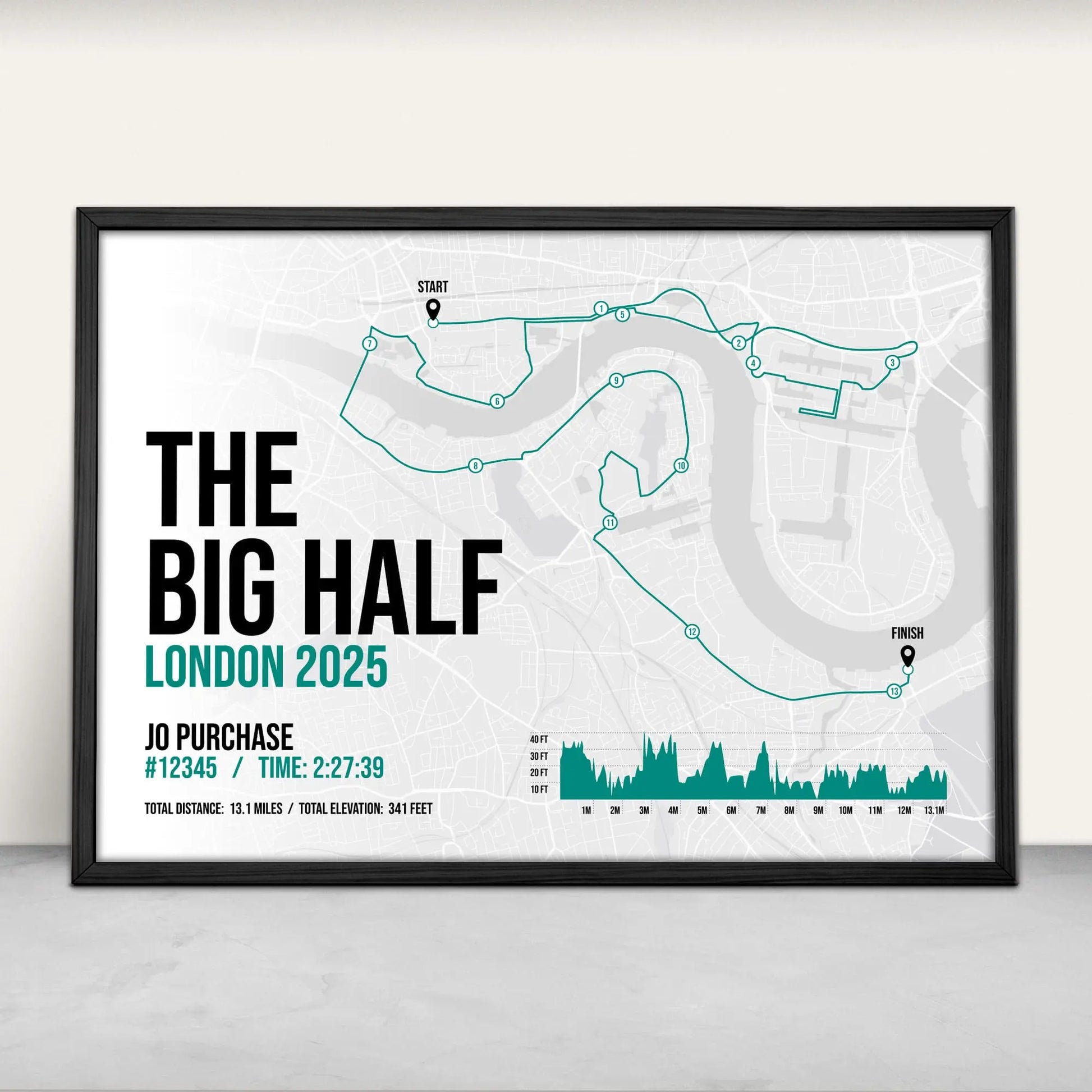 The Big Half London Half Marathon Art Print in green from Purest Green Prints.