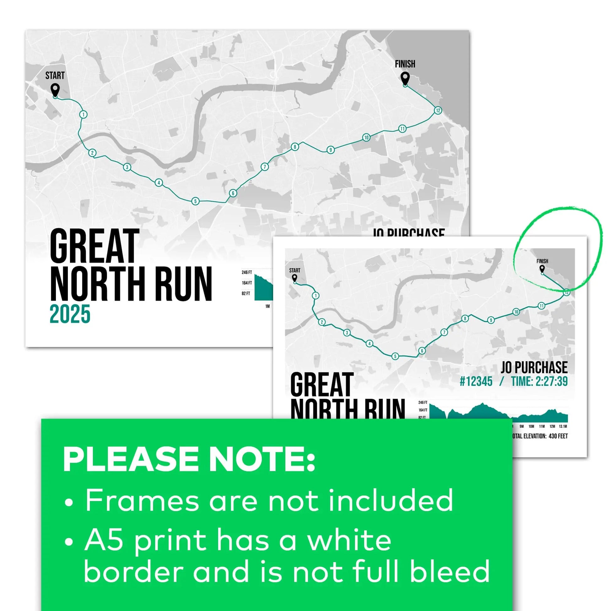 A5 print comes with a white border and is not full bleed