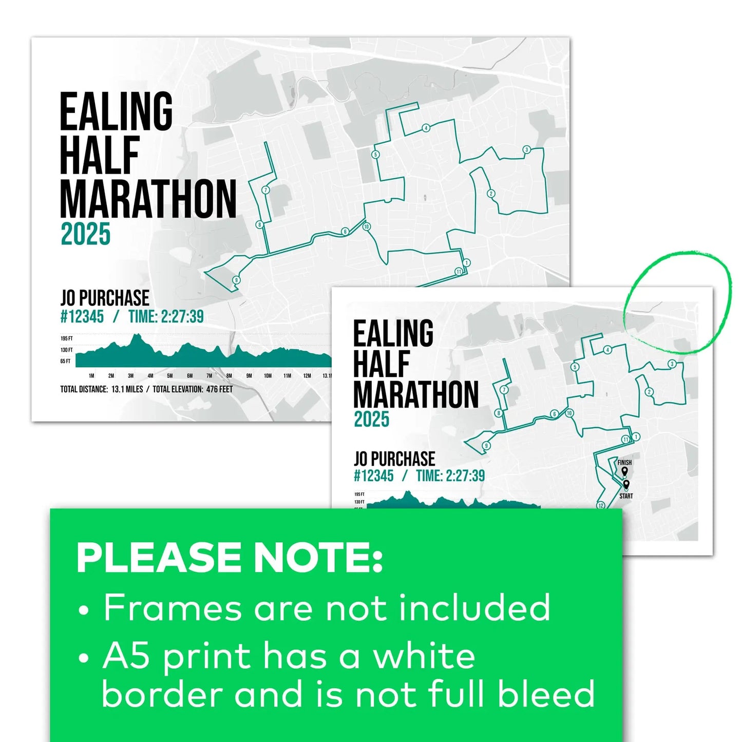 A5 print comes with a white border and is not full bleed
