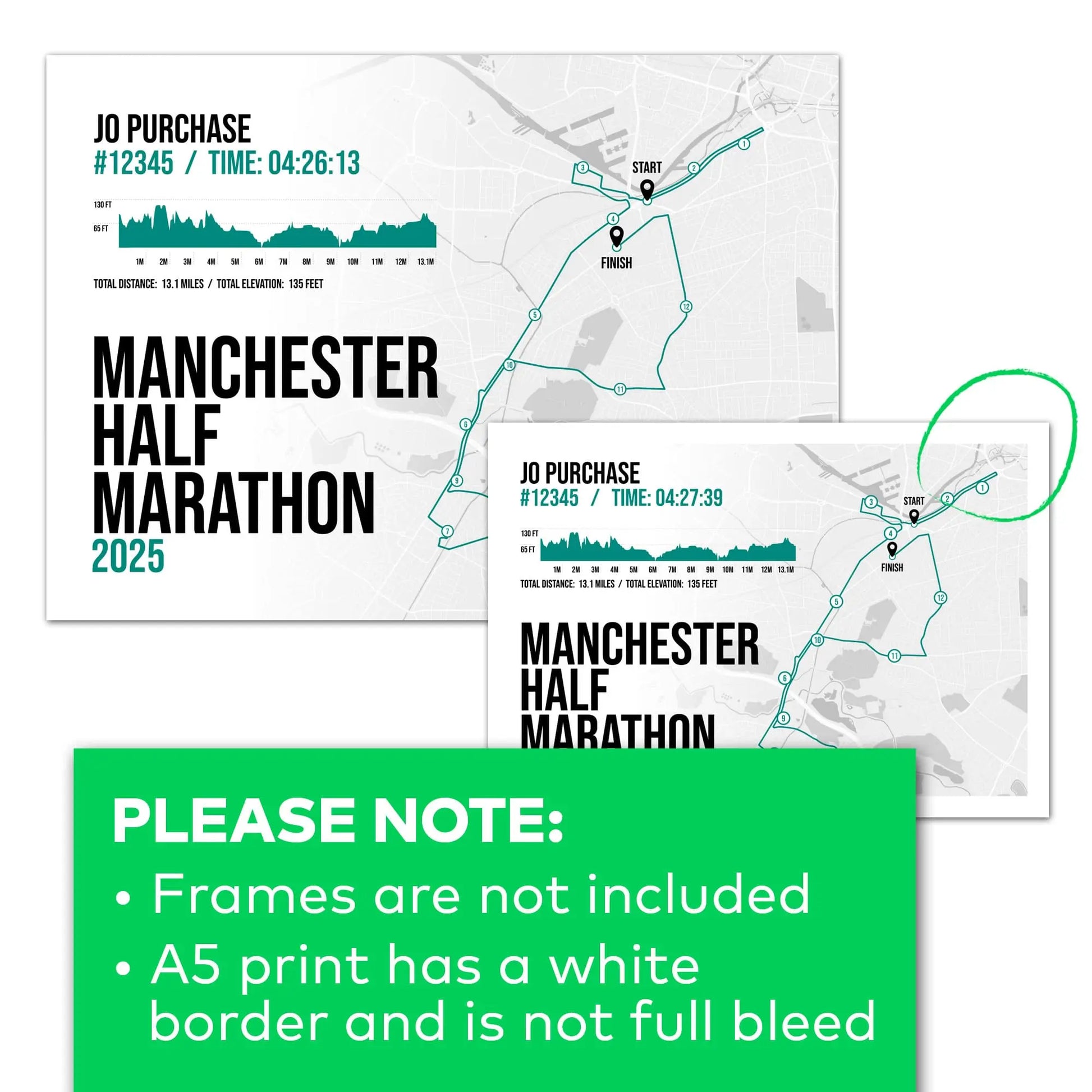 A5 print comes with a white border and is not full bleed
