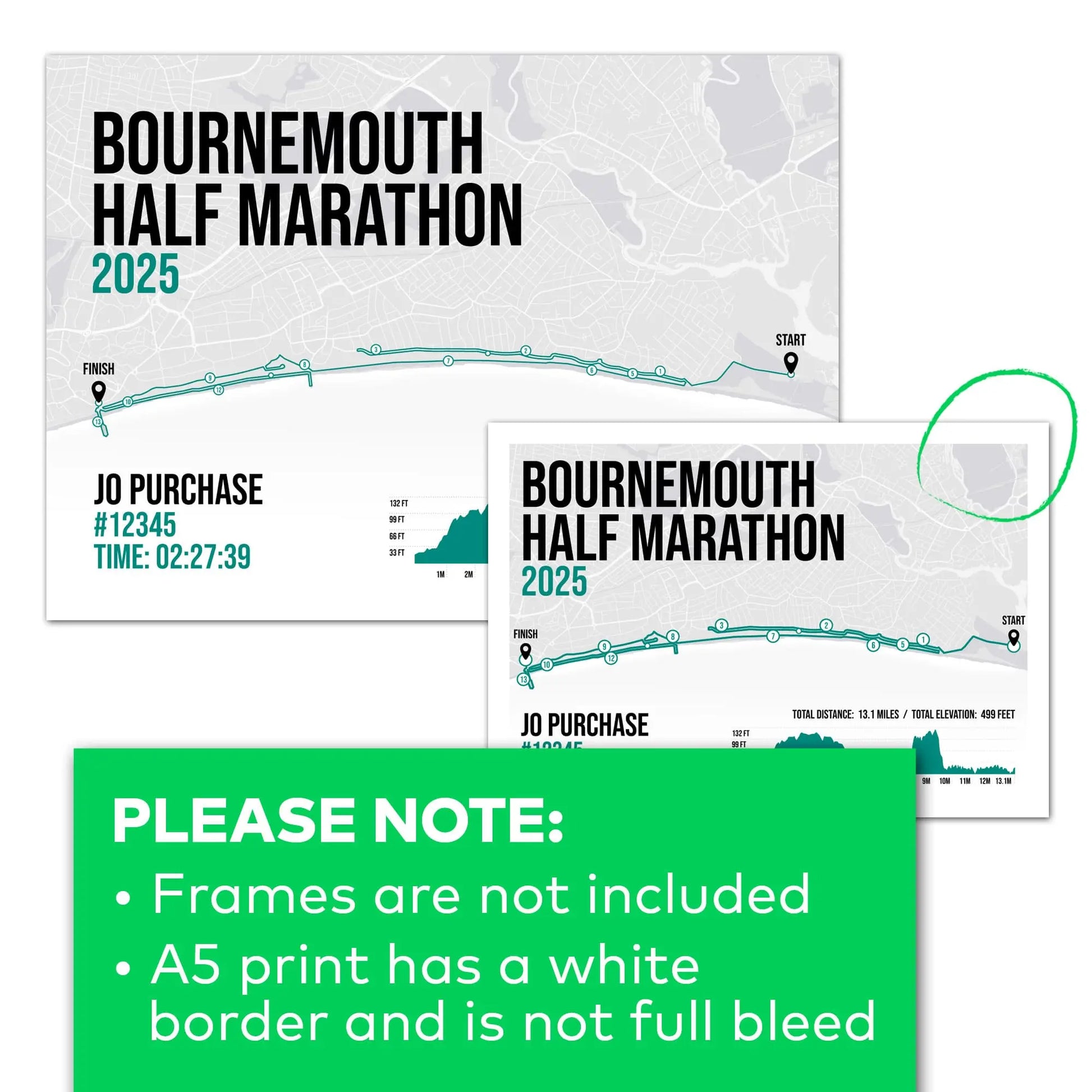 A5 print comes with a white border and is not full bleed