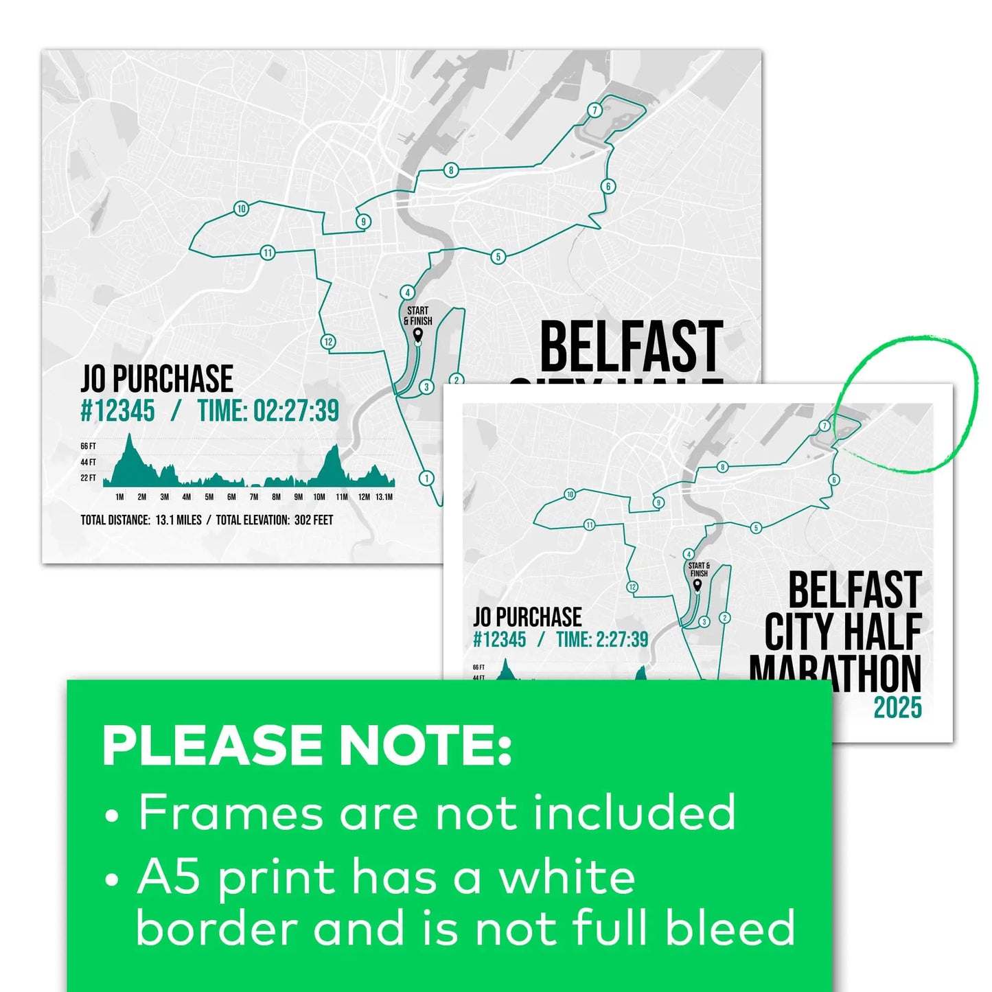 A5 print comes with a white border and is not full bleed