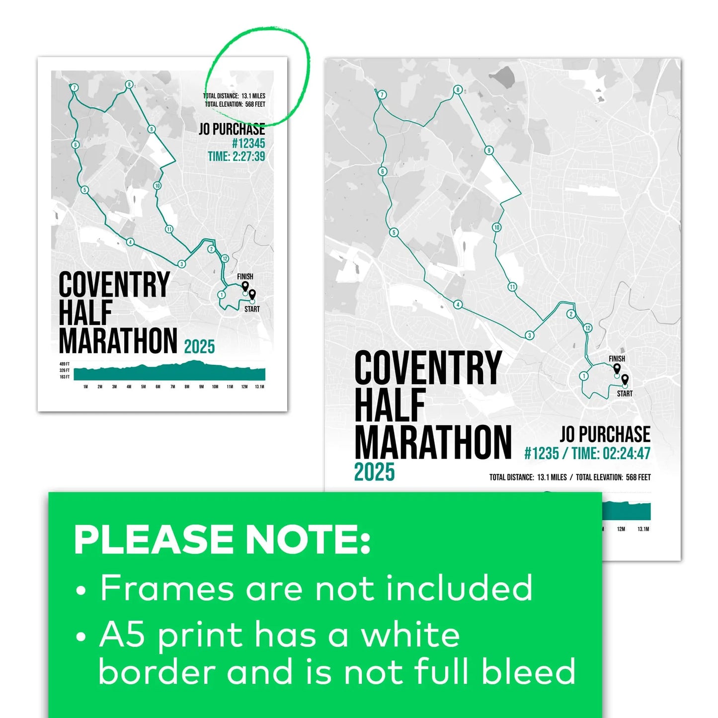 A5 print comes with a white border and is not full bleed