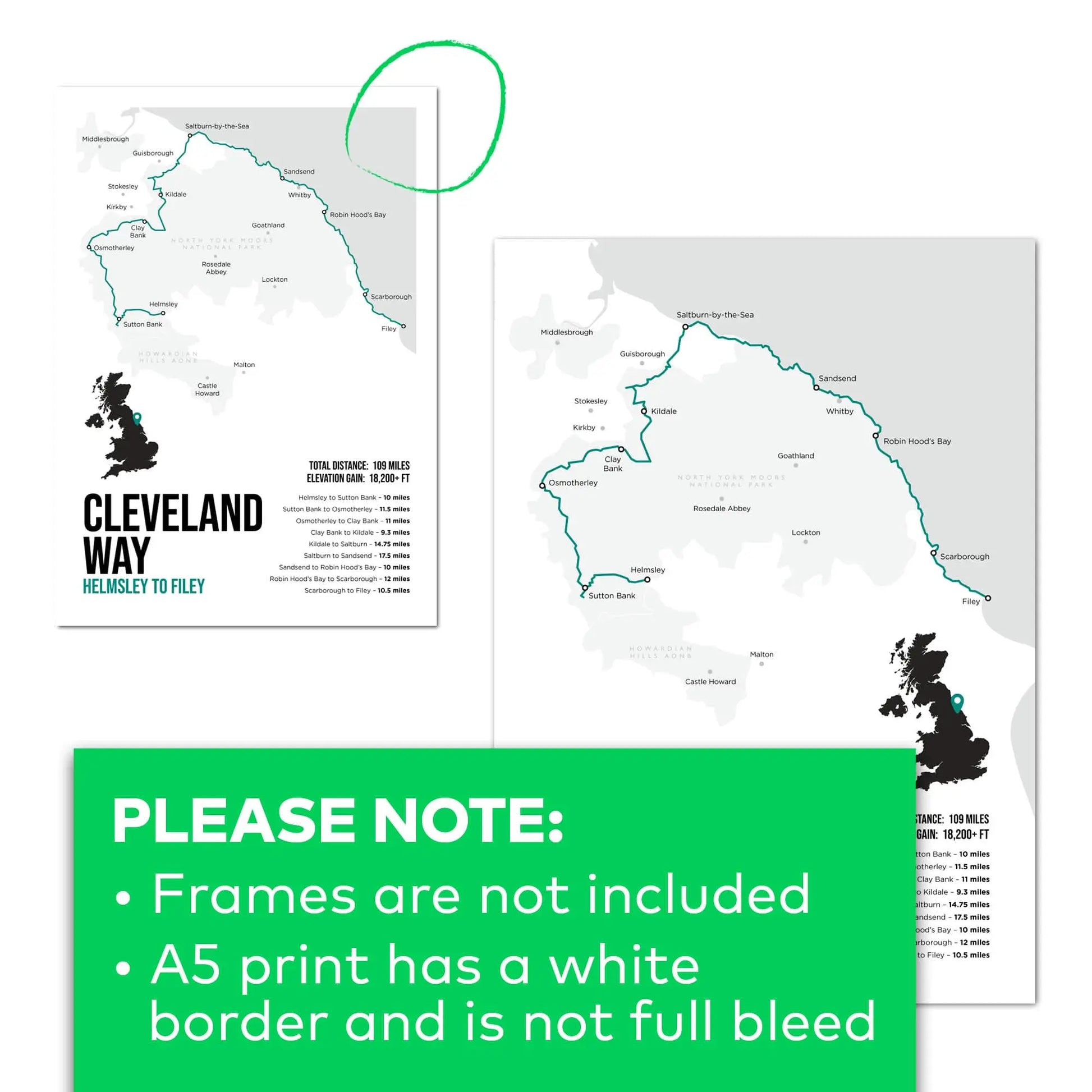 A5 comes with a white border.