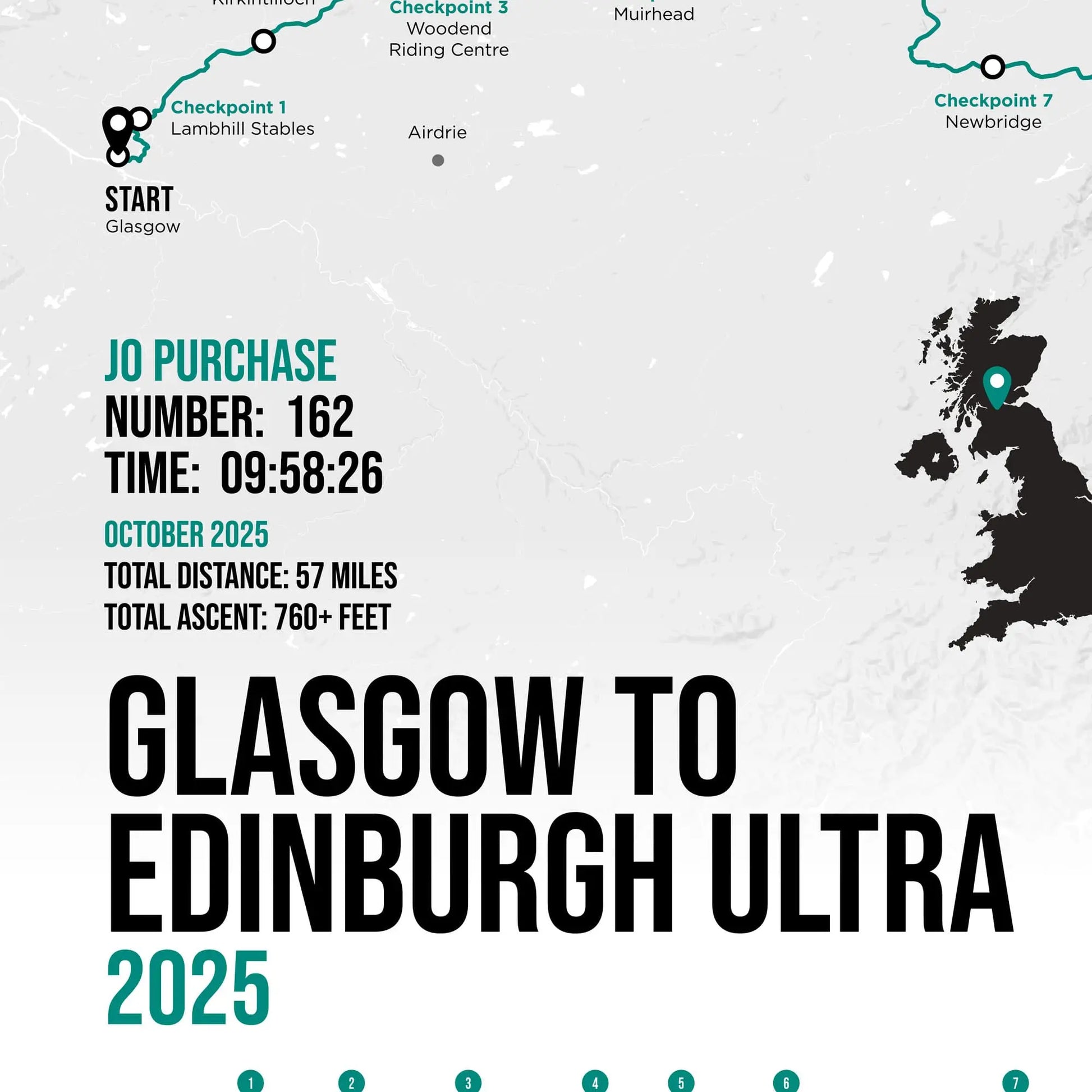 Closeup of print showing personalised detail