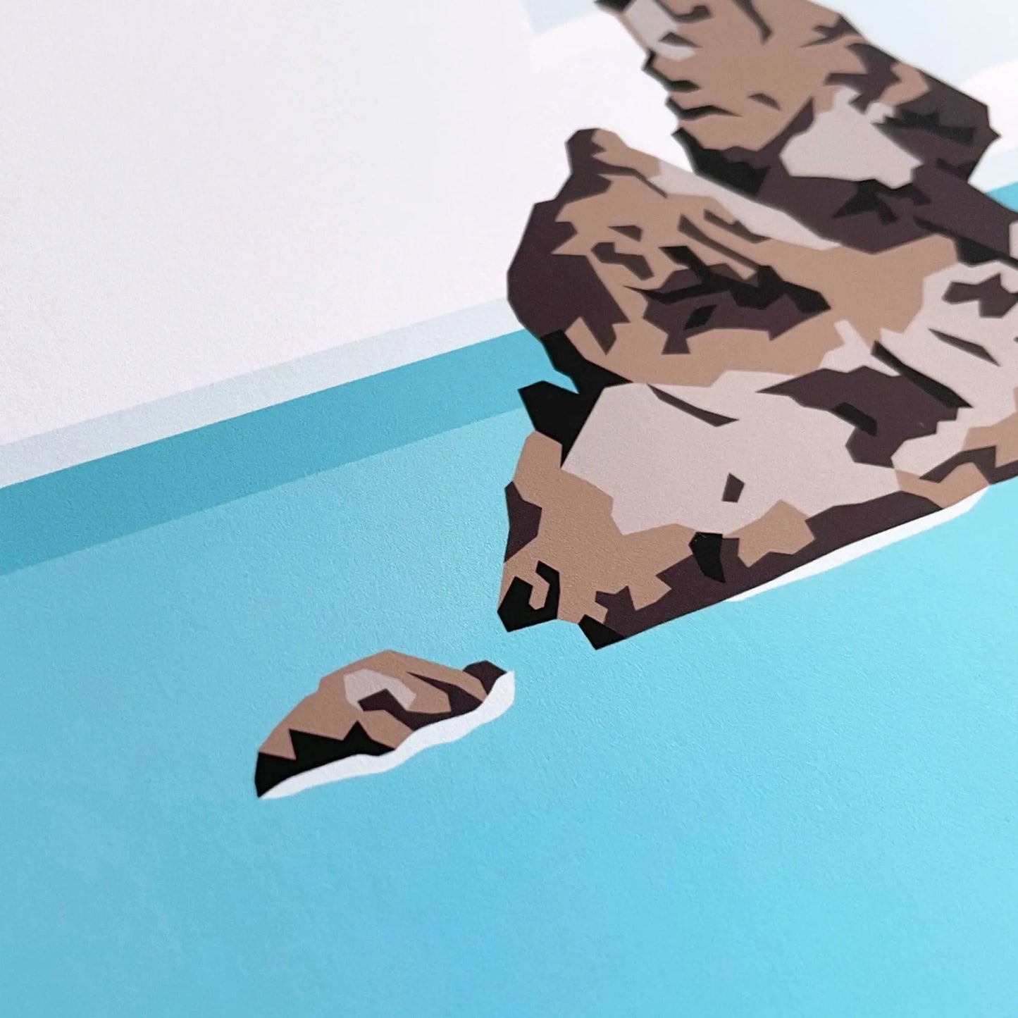 Closeup of print showing detail