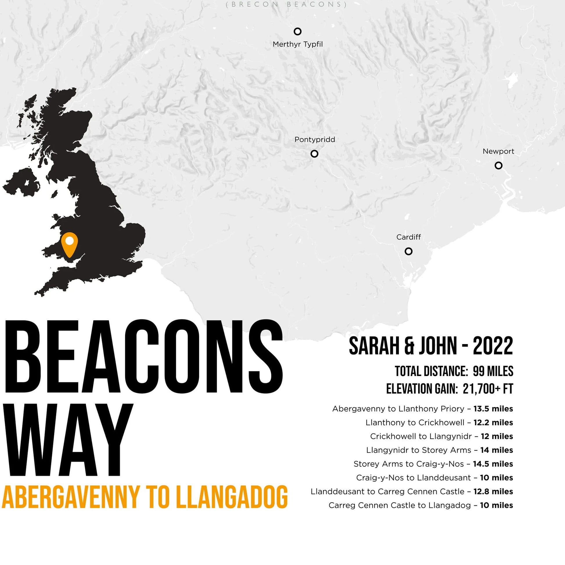 Closeup showing personalised detail on print