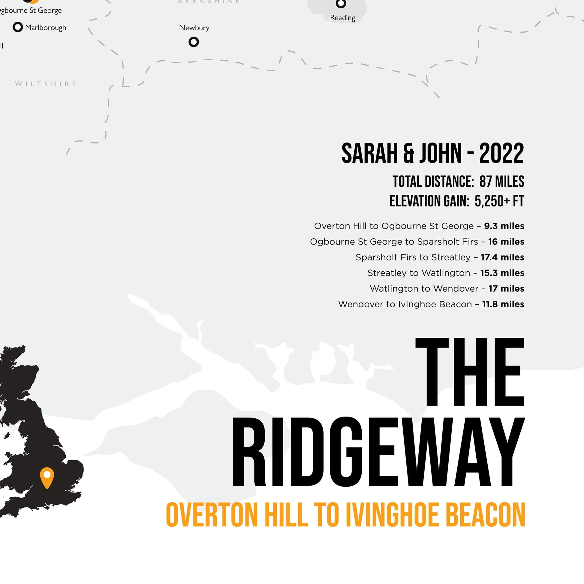 Closeup showing personalised detail on print