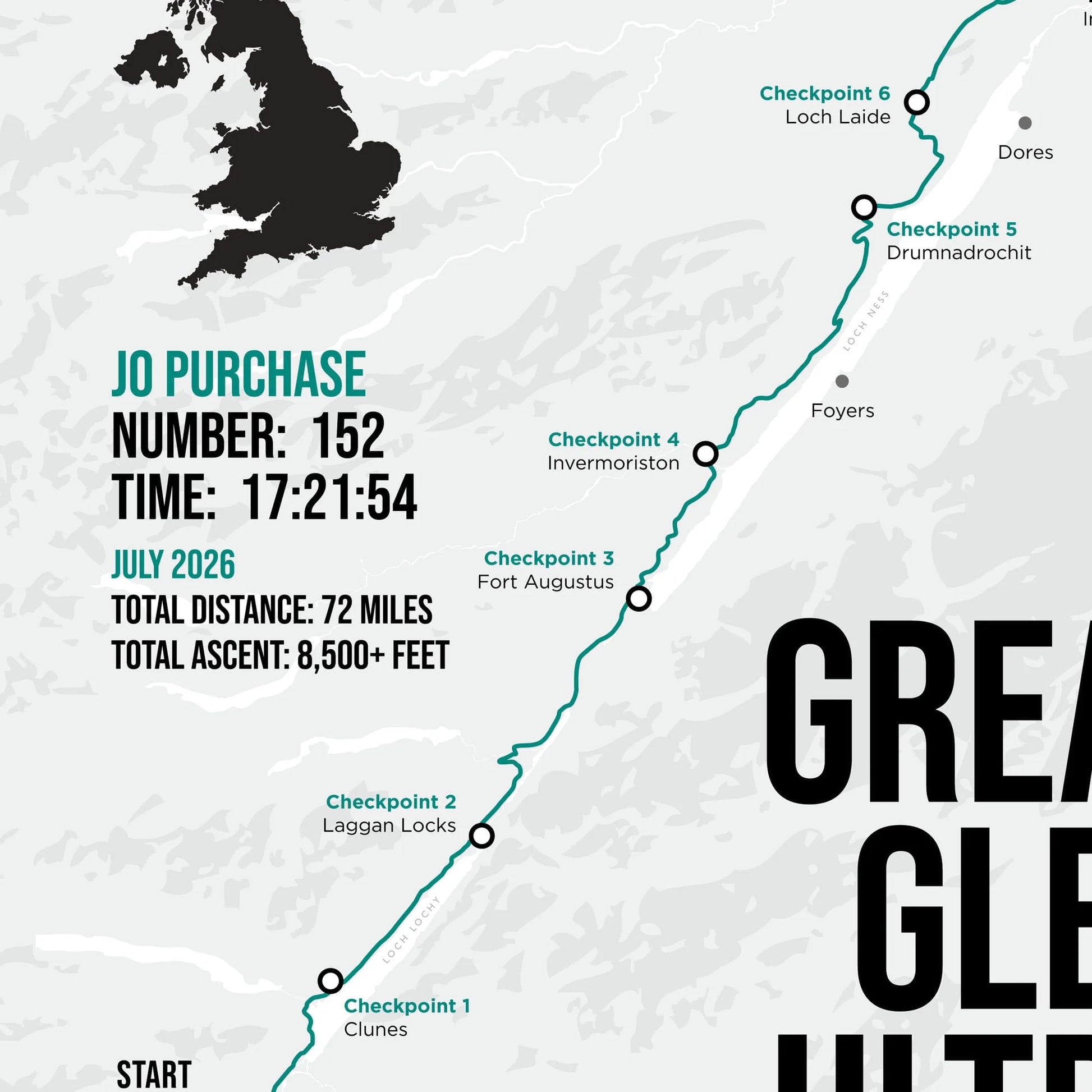 Closeup showing personalised detail on print