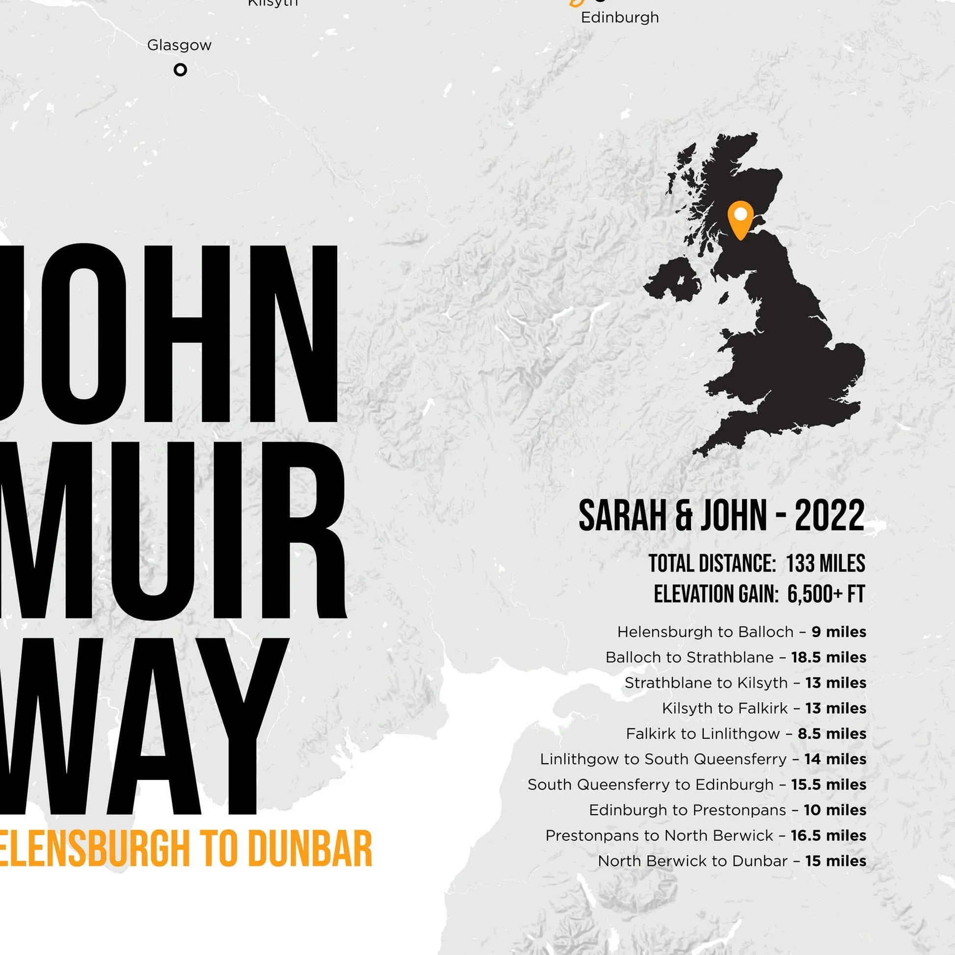 Closeup showing personalised detail on print