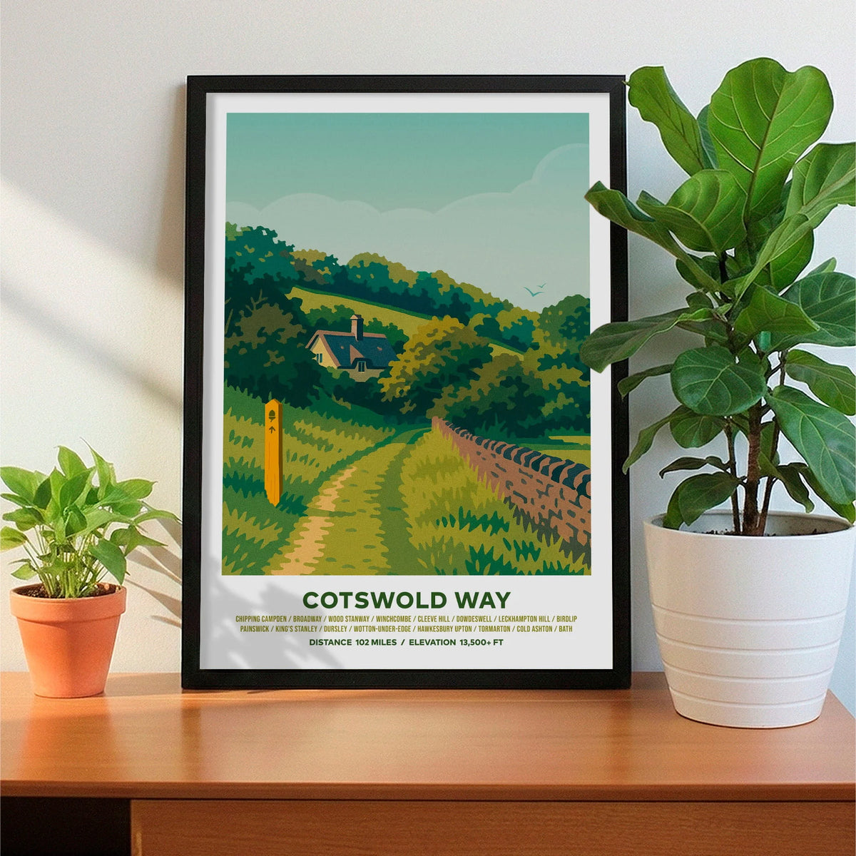 Personalised Cotswold Way Travel Poster Art Print – Purest Green Prints