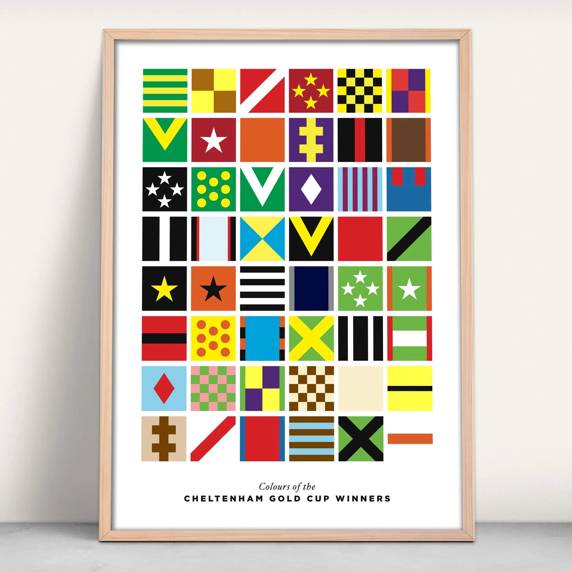 Colours of the Cheltenham Festival Gold Cup Winners Art Print from Purest Green Prints