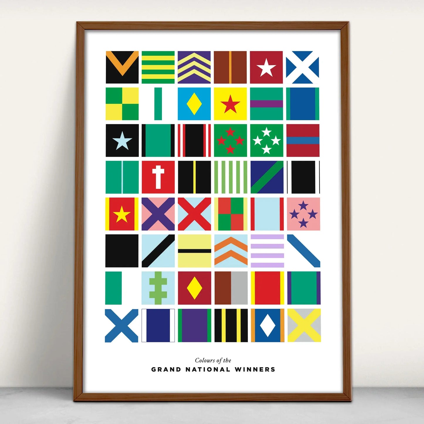 Colours of the Grand National Winners wall art print from Purest Green Prints