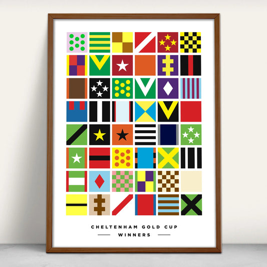Colours of the Cheltenham Festival Gold Cup Winners Art Print from Purest Green Prints